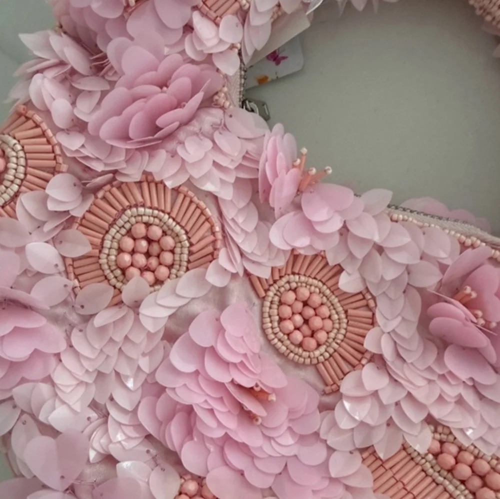 Elegant Pink Floral Clutch